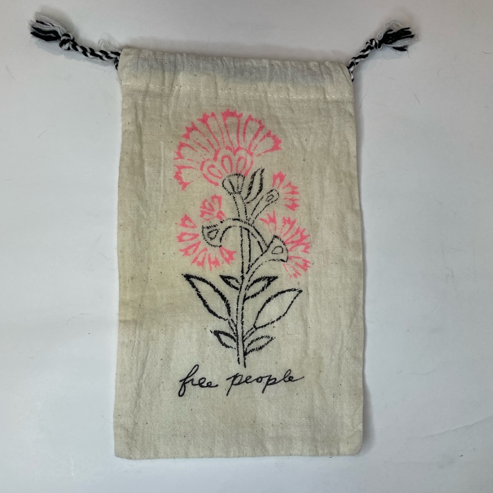 Free People Linen Draw String Drawstring Off-White Reusable Jewelry Dust Bag